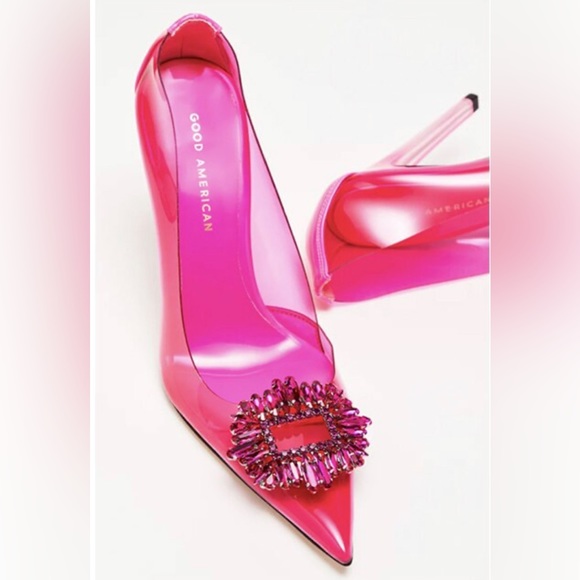 Good American Shoes - Good American Cinder-F*ing-Rella Pumps! Size 7/Lucite Hot Pink/New with Box